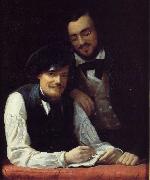 Franz Xaver Winterhalter Self Portrait of the Artist with his Brother, Hermann USA oil painting artist